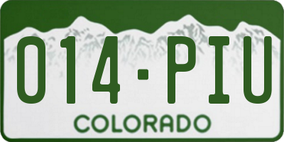 CO license plate 014PIU