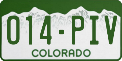 CO license plate 014PIV
