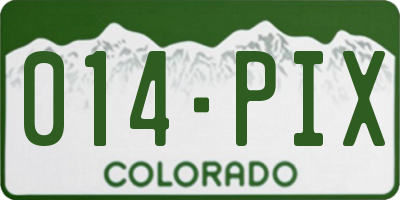 CO license plate 014PIX