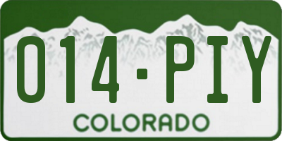 CO license plate 014PIY