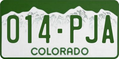 CO license plate 014PJA