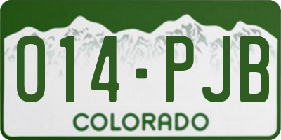 CO license plate 014PJB
