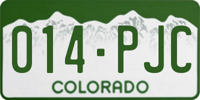 CO license plate 014PJC