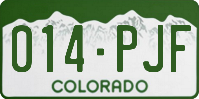 CO license plate 014PJF