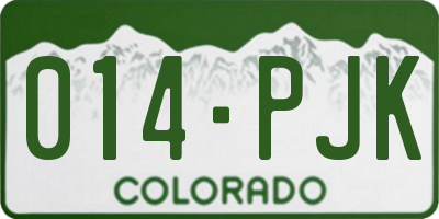 CO license plate 014PJK