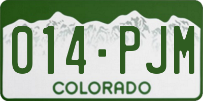 CO license plate 014PJM