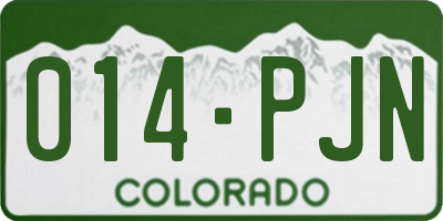 CO license plate 014PJN