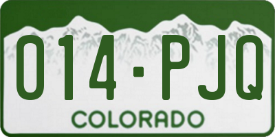 CO license plate 014PJQ