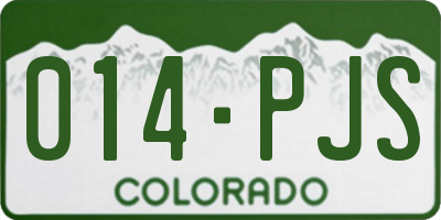 CO license plate 014PJS