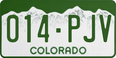 CO license plate 014PJV