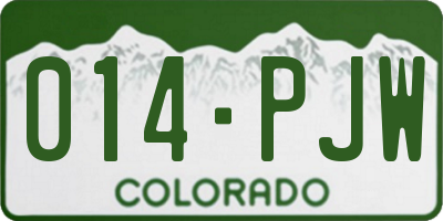 CO license plate 014PJW
