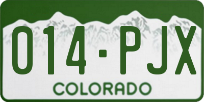 CO license plate 014PJX