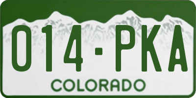CO license plate 014PKA