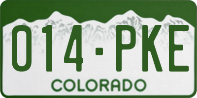 CO license plate 014PKE