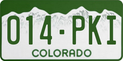 CO license plate 014PKI