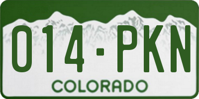 CO license plate 014PKN