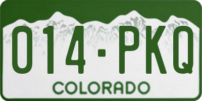 CO license plate 014PKQ