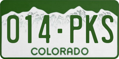 CO license plate 014PKS