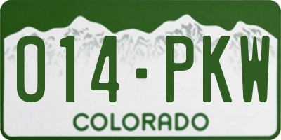 CO license plate 014PKW