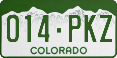 CO license plate 014PKZ