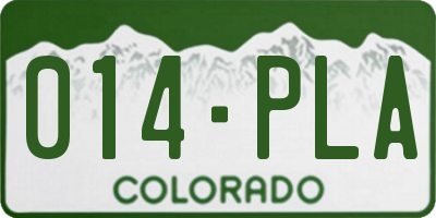 CO license plate 014PLA