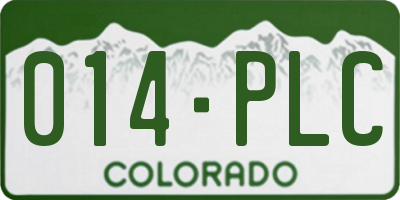 CO license plate 014PLC