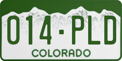 CO license plate 014PLD