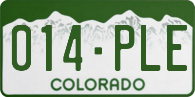 CO license plate 014PLE