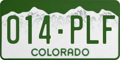 CO license plate 014PLF