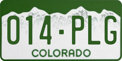CO license plate 014PLG