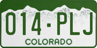 CO license plate 014PLJ