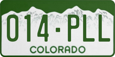 CO license plate 014PLL