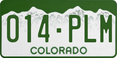 CO license plate 014PLM