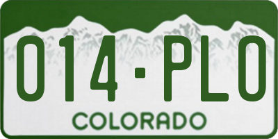 CO license plate 014PLO