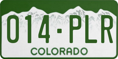 CO license plate 014PLR