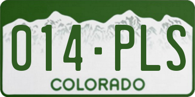 CO license plate 014PLS