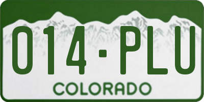 CO license plate 014PLU