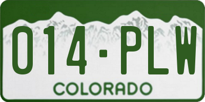 CO license plate 014PLW