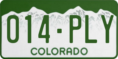 CO license plate 014PLY