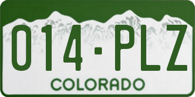 CO license plate 014PLZ
