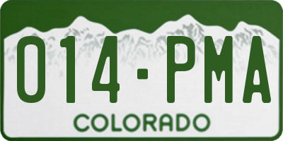 CO license plate 014PMA