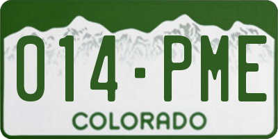 CO license plate 014PME
