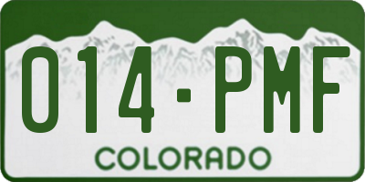 CO license plate 014PMF
