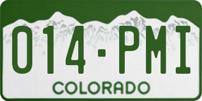CO license plate 014PMI