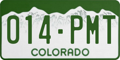 CO license plate 014PMT