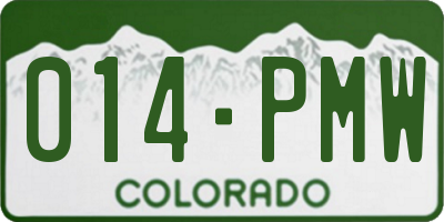 CO license plate 014PMW