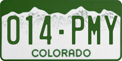 CO license plate 014PMY