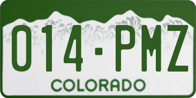 CO license plate 014PMZ