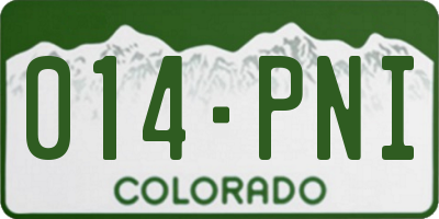 CO license plate 014PNI