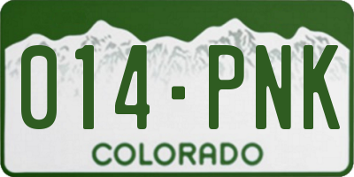 CO license plate 014PNK